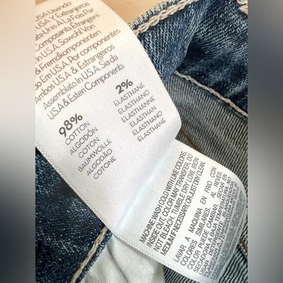 Mother Superior The Tomcat Seriously Truce blue Jeans Straight Leg distressed 25 - Picture 12 of 13